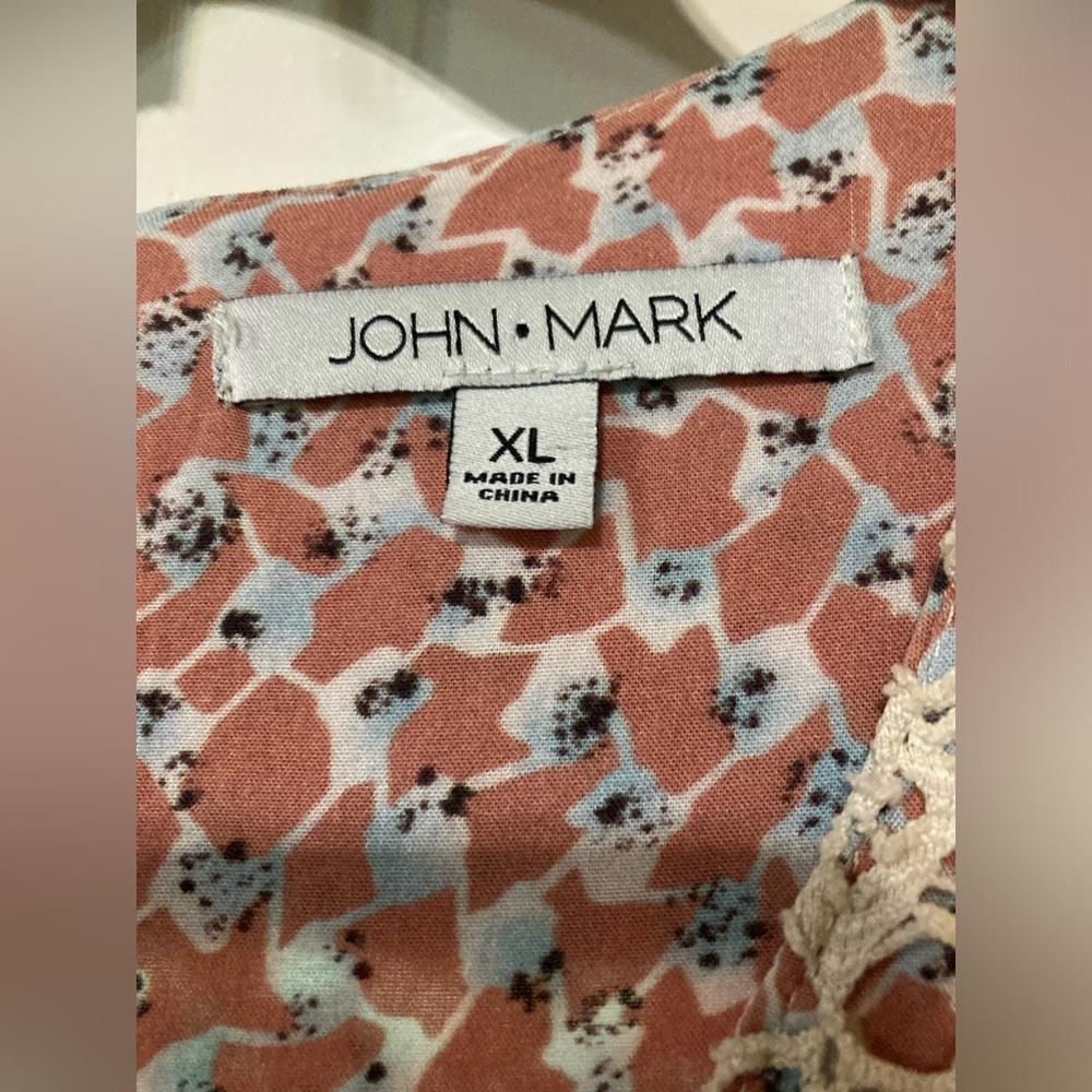 John Mark Tunic With Mixed Media Design And Lace … - image 3